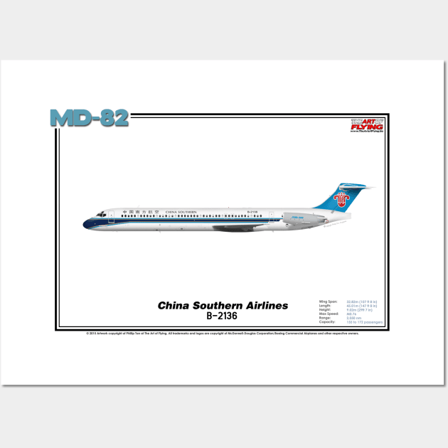 McDonnell Douglas MD-82 - China Southern Airlines (Art Print) Wall Art by TheArtofFlying